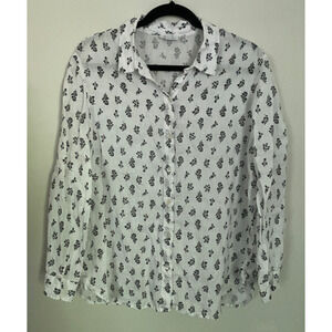 J.Jill Love Linen Ditsy Floral Top Womens LP Boho Cottage Core Garden